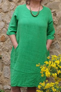Robe lin Eva vert golf