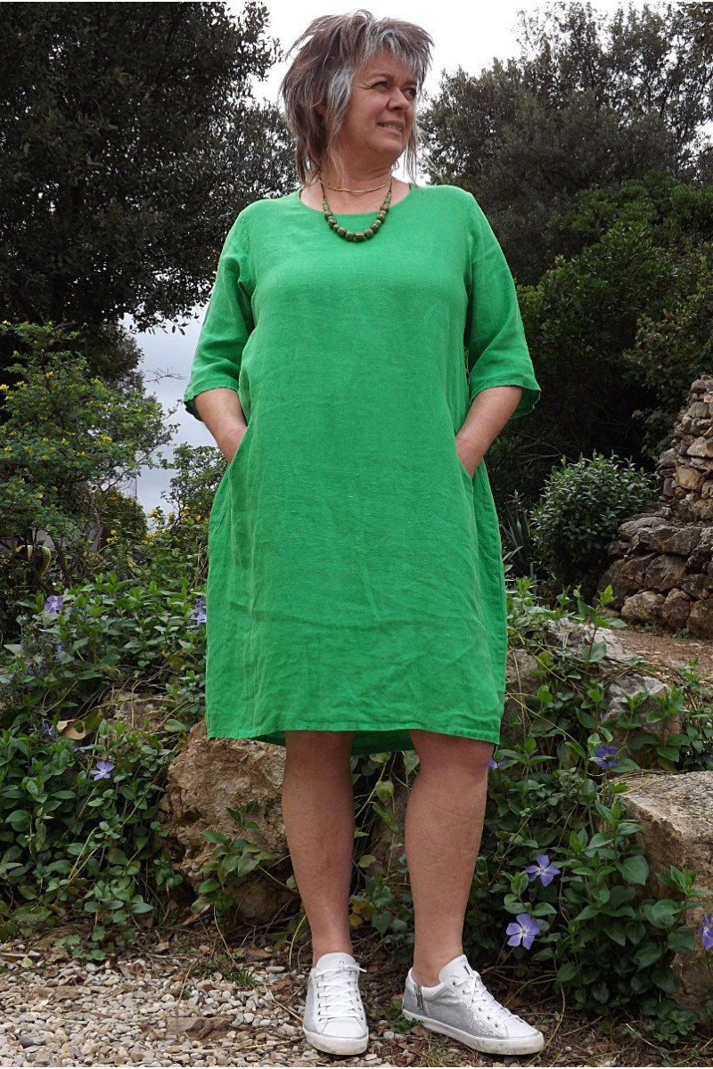 Robe lin Eva vert golf