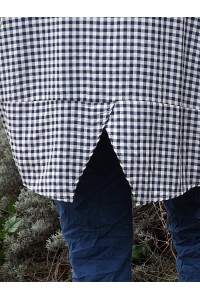 Chemise oversize Caroline carreaux marines et pantalon Hector
