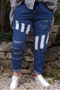 Pantalon grande taille Hector jean et chemise Caroline