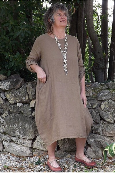 Robe lin Amélie cappuccino