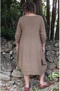 Robe lin Amélie cappuccino