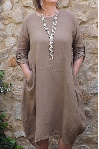Robe lin Amélie cappuccino
