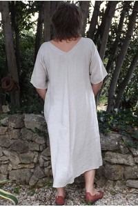 Robe longue lin grande taille Luce couleur lin