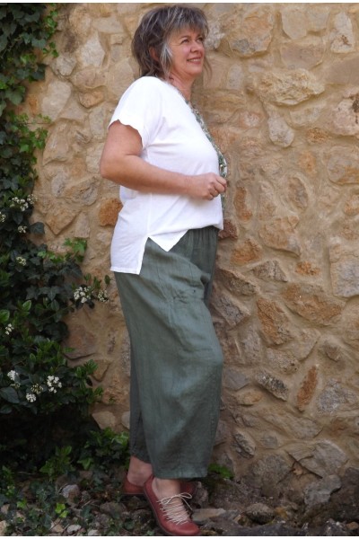 T-Shirt Félix blanc et pantalon en lin Marco