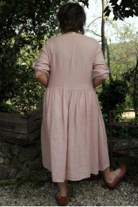 Robe longue lin Sophie rose poudré