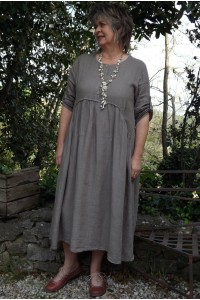 Robe longue lin Sophie taupe