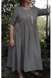 Robe longue lin Sophie taupe