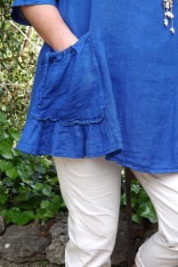 Tunique lin grande taille Benjamine bleue roi