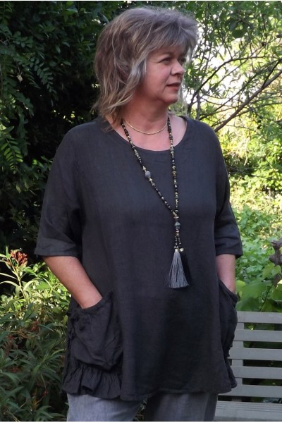 Tunique lin grande taille Benjamine anthracite