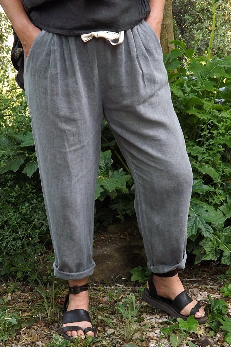 Pantalon lin et coton Antoine gris