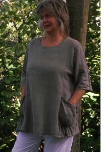 Tunique lin grande taille Benjamine taupe