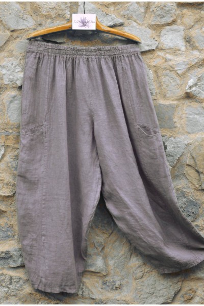 Pantalon lin Marco taupe