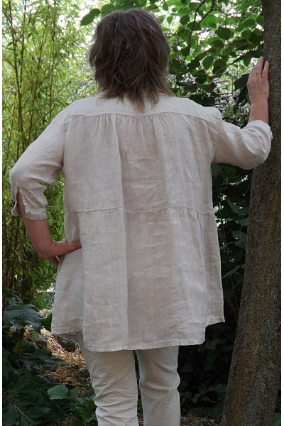 Veste ou chemise en lin Elsa beige