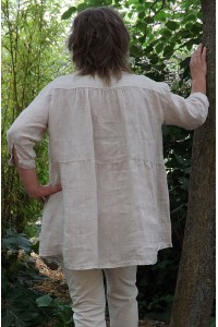 Veste ou chemise en lin Elsa beige
