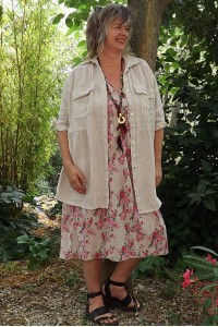 Veste ou chemise en lin Elsa beige et robe Rosalie