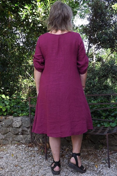 Robe lin Talia pourpre