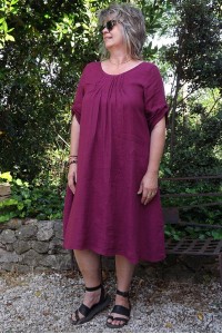 Robe lin Talia pourpre