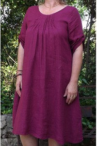 Robe lin Talia pourpre