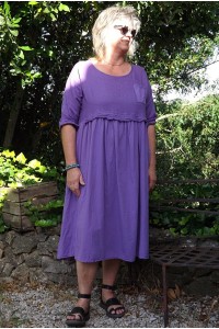 Robe longue bi matières Line lavande
