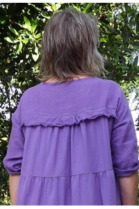 Robe longue bi matières Line lavande