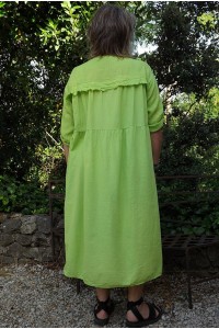 Robe longue bi matières Line acidulé