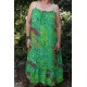 Robe longue lin fines bretelles Jane vert pop