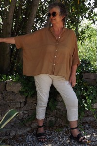 Chemise coton Ines caramel