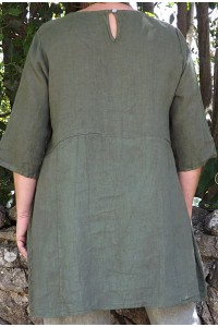 Tunique lin Emma kaki