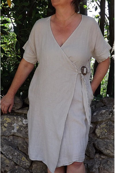 Robe croisée lin Emilie