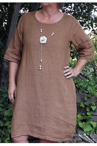 Robe lin Eva cannelle