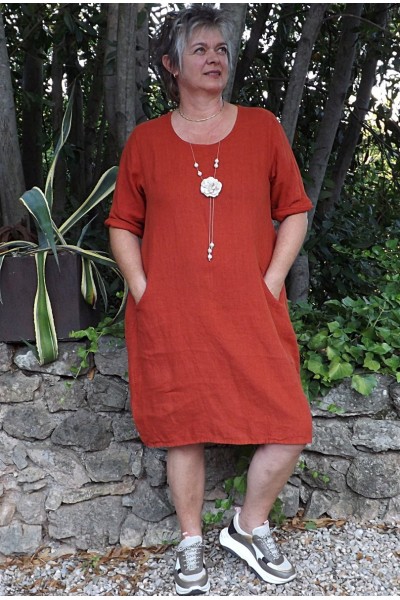 Robe lin Eva terracotta