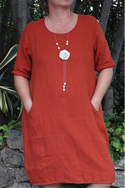 Robe lin Eva terracotta