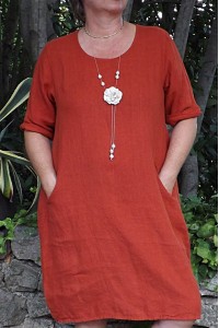 Robe lin Eva terracotta