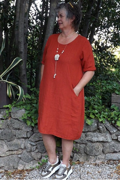 Robe lin Eva terracotta