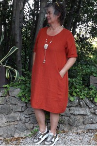Robe lin Eva terracotta