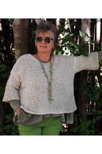 Pull Hubert fils brillants beige