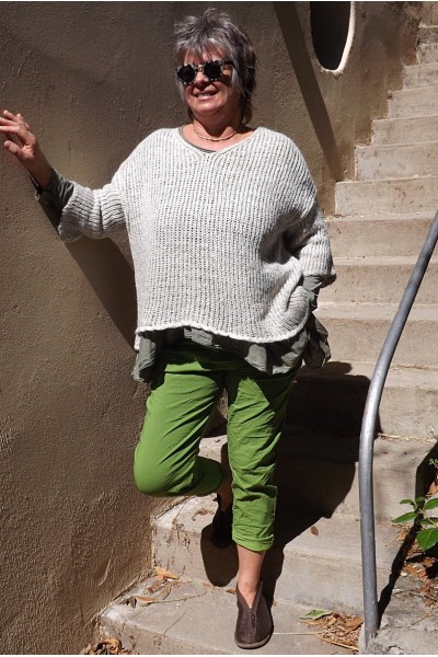 Pantalon Thèo tilleul et pull Hubert