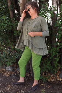 Pantalon Thèo tilleul et top Jean