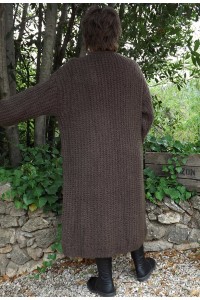 Gilet long Marcus grande taille choco