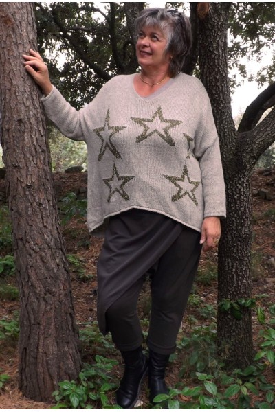 Sarouel choco Stan et pull Stella