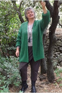 Gilet loose grande taille Guillaume cerfeuil et sarouel Stan choco