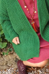 Gilet loose grande taille Guillaume cerfeuil et sarouel Stan choco
