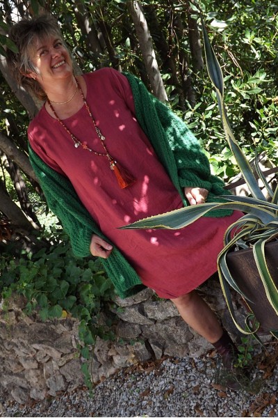 Robe lin Eva lie de vin