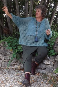 Pull Emilien oversize vert jade et sarouel Stan
