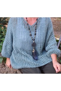 Pull Emilien oversize vert jade