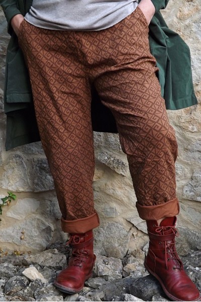 Pantalon grande taille Georges cognac