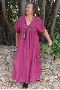 Robe longue lin Anastasia clafouti