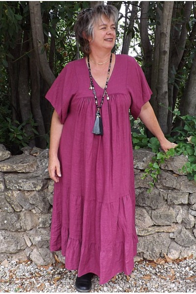 Robe longue lin Anastasia clafouti