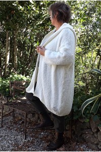 Gilet long Sébastien grande taille crème et pantalon Horace